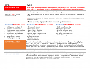 Suicide Prevention Plan